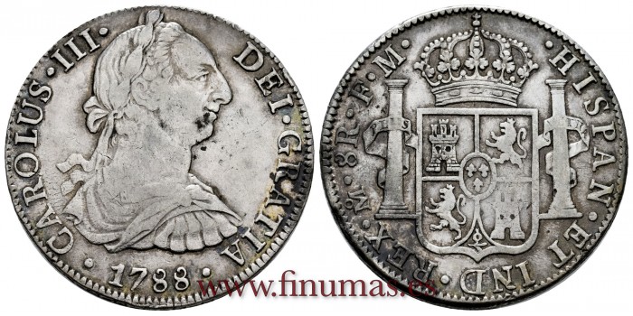 CY11341.- CARLOS III - 8 Reales 1788 Mexico F.M. -M.B.C.