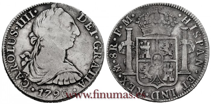 CY13020.- CARLOS IV - 8 Reales 1790 Mexico F.M. -B.C.