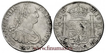 CY13029.- CARLOS IV - 8 Reales 1791 Mexico F.M. - E.B.C