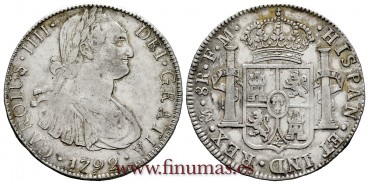 CY13037.- CARLOS IV - 8 Reales 1792 Mexico F.M.  -M.B.C.