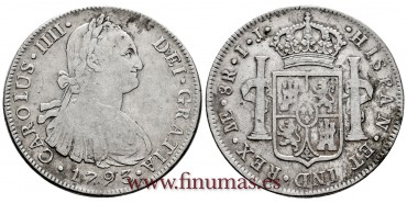 CY13043.- CARLOS IV - 8 Reales 1793 Lima I.J. -M.B.C.