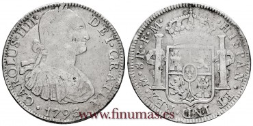 CY13044.- CARLOS IV - 8 Reales 1793 Mexico F.M. -B.C.