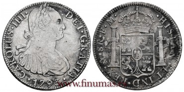 CY13044-2.- CARLOS IV - 8 Reales 1793 Mexico F.M. -M.B.C.