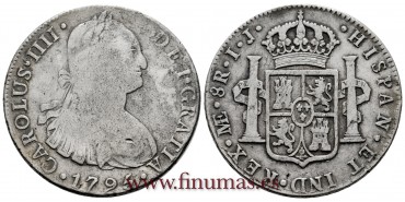 CY13056.- CARLOS IV - 8 Reales 1795 Lima I.J. -B.C.