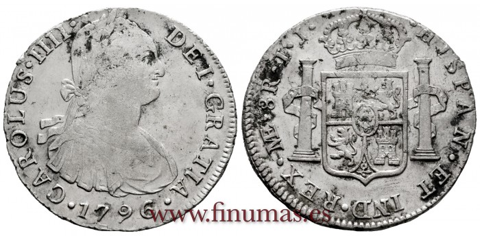 CY13063.- CARLOS IV - 8 Reales 1796 Lima I.J. - E.B.C