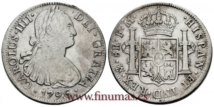 CY13066.- CARLOS IV - 8 Reales 1796 Mexico F.M. - E.B.C