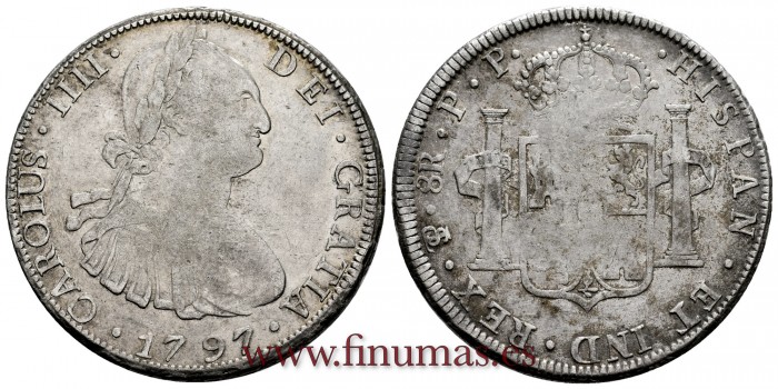 CY13068.- CARLOS IV - 8 Reales 1797 Potosi P.P. - E.B.C