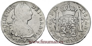 CY13076.- CARLOS IV - 8 Reales 1797 Mexico F.M.  -M.B.C.