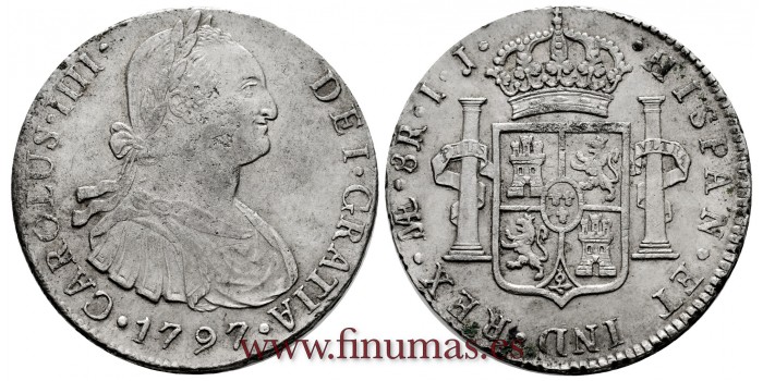 CY13081.- CARLOS IV - 8 Reales 1797 Lima I.J. - E.B.C