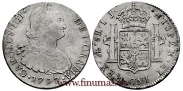 CY13081.- CARLOS IV - 8 Reales 1797 Lima I.J. - E.B.C