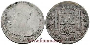 CY13088.- CARLOS IV - 8 Reales 1799 Lima I.J. -M.B.C.