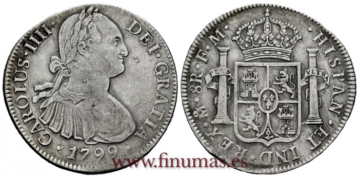 CY13089.- CARLOS IV - 8 Reales 1799 Mexico F.M. -M.B.C.