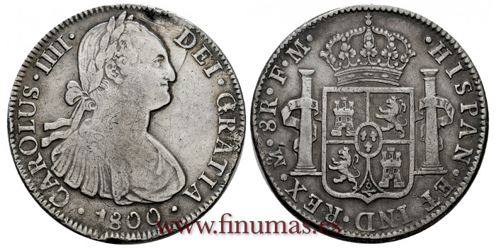 CY13095.- CARLOS IV - 8 Reales 1800 Mexico F.M.  -M.B.C.