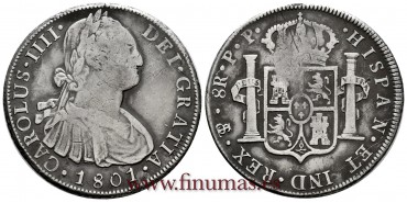 CY13105.- CARLOS IV - 8 Reales 1801 Potosi P.P. -B.C.