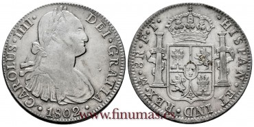 CY13112.- CARLOS IV - 8 Reales 1802 Mexico F.T. - E.B.C