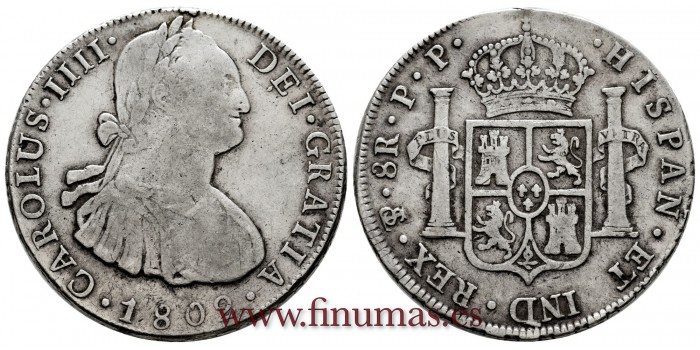 CY13113.- CARLOS IV - 8 Reales 1802 Potosi P.P. 