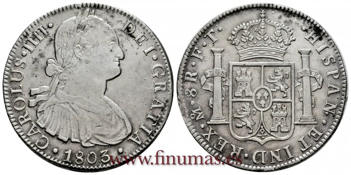 CY13121.- CARLOS IV - 8 Reales 1803 Mexico F.T.  - E.B.C