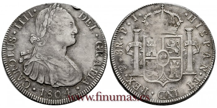 CY13132.- CARLOS IV - 8 Reales 1804 Potosi P.J. - E.B.C