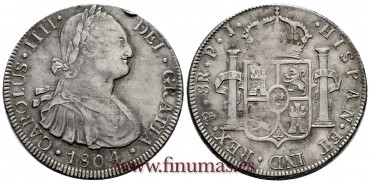 CY13132.- CARLOS IV - 8 Reales 1804 Potosi P.J. - E.B.C