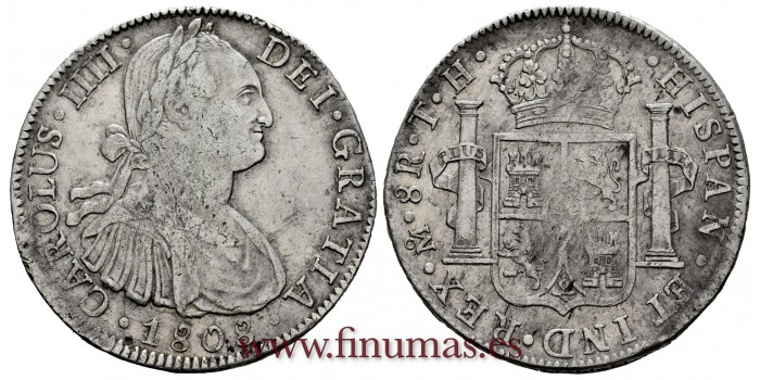 CY13158.- CARLOS IV - 8 Reales 1808 Mexico T.H.  -M.B.C.