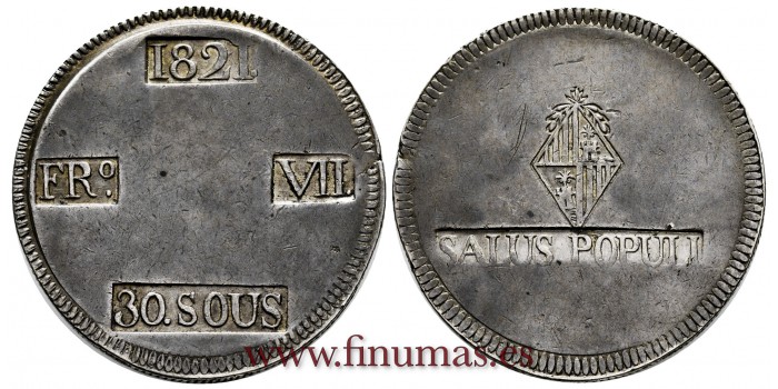 CY15169.- FERNANDO VII - 30 SOUS 1821 Mallorca  - E.B.C-
