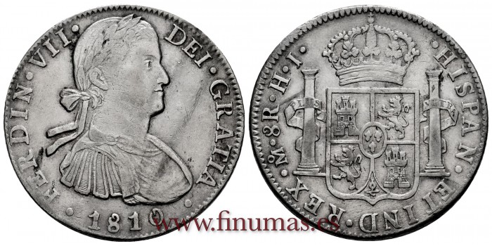 CY14955.- FERNANDO VII - 8 Reales 1810 Mexico H.J. -M.B.C. 