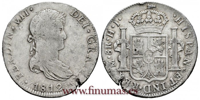 CY15004.- FERNANDO VII - 8 Reales 1812 Mexico H.J. -M.B.C.