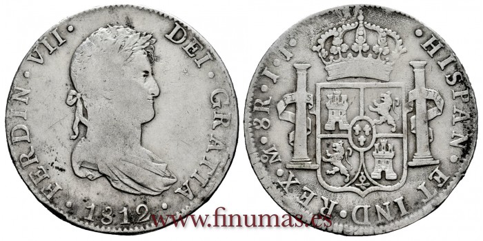 CY15005.- FERNANDO VII - 8 Reales 1812 Mexico J.J. -B.C.