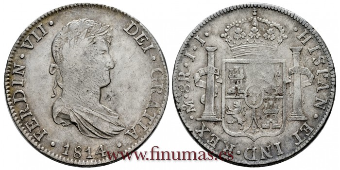 CY15063.- FERNANDO VII - 8 Reales 1814 Mexico J.J. -M.B.C.