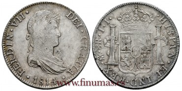 CY15063.- FERNANDO VII - 8 Reales 1814 Mexico J.J. -M.B.C.