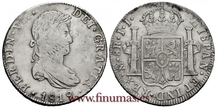 CY15140.- FERNANDO VII - 8 Reales 1819 Mexico J.J.  -M.B.C.