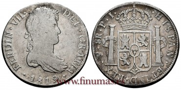 CY15141.- FERNANDO VII - 8 Reales 1819 Potosi P.J. -B.C.