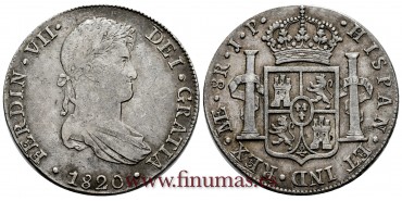 CY15149.- FERNANDO VII - 8 Reales 1820 Lima J.P.  -M.B.C.