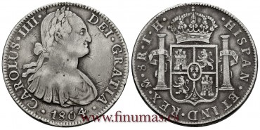 CY13130.- CARLOS IV - 8 Reales 1804 Mexico T.H.  -M.B.C.