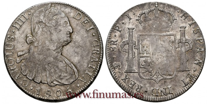 CY13140.- CARLOS IV - 8 Reales 1805 Potosi P.J.  - E.B.C