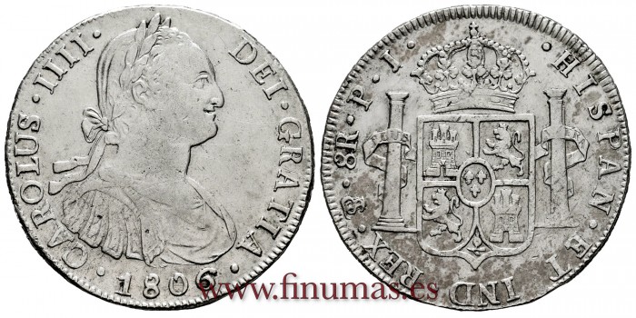 CY13145.- CARLOS IV - 8 Reales 1806 Potosi P.J.  - E.B.C