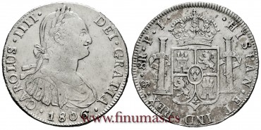 CY13145.- CARLOS IV - 8 Reales 1806 Potosi P.J.  - E.B.C