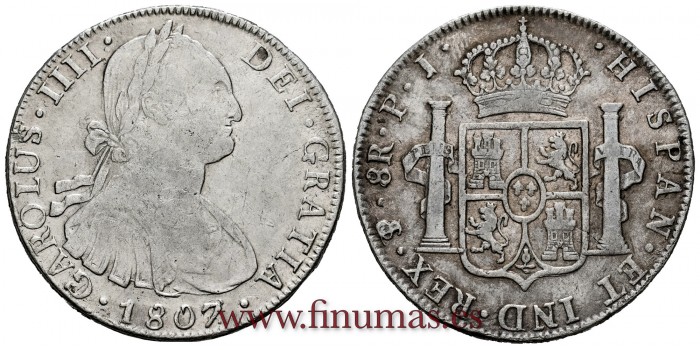 CY13150.- CARLOS IV - 8 Reales 1807 Potosi P.J.  - E.B.C