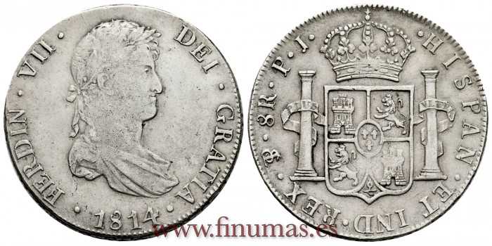 CY15069.- FERNANDO VII - 8 Reales 1814 Potosi P.J.  -E.B.C.