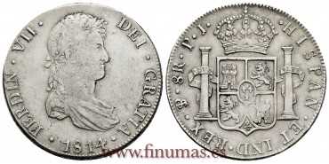 CY15069.- FERNANDO VII - 8 Reales 1814 Potosi P.J.  -M.B.C.