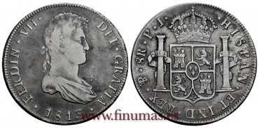 Cy15069.-FERNANDO VII - 8 Reales 1813 Potosi P.J.-EBC.