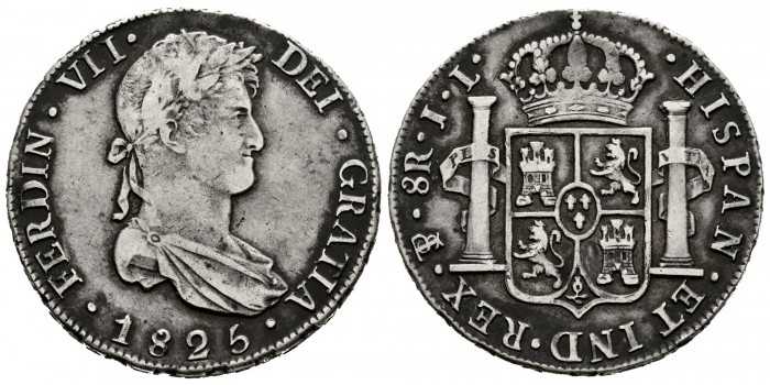 Cy15219-3.-FERNANDO VII - 8 Reales 1825 Potosi J.L.- MBC-