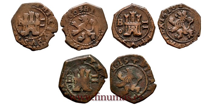 Cy04009-L.-FELIPE III - 2 Maravedi 1603,1617 y 1618 Burgos.-BC