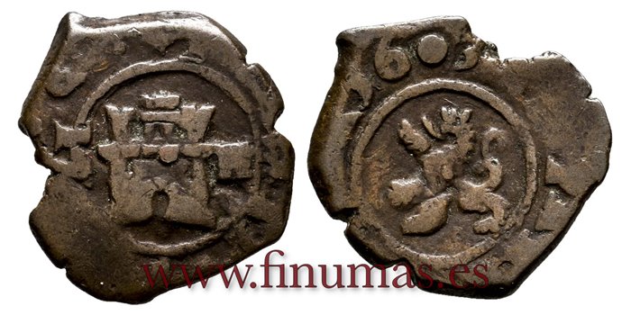 Cy04009.-FELIPE III - 2 Maravedi 1603 Toledo.-BC