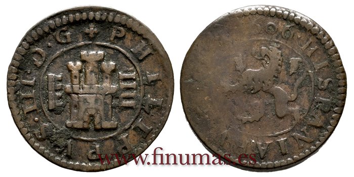 Cy04079.-FELIPE III - 4 Maravedi  1606 Segovia.-MBC