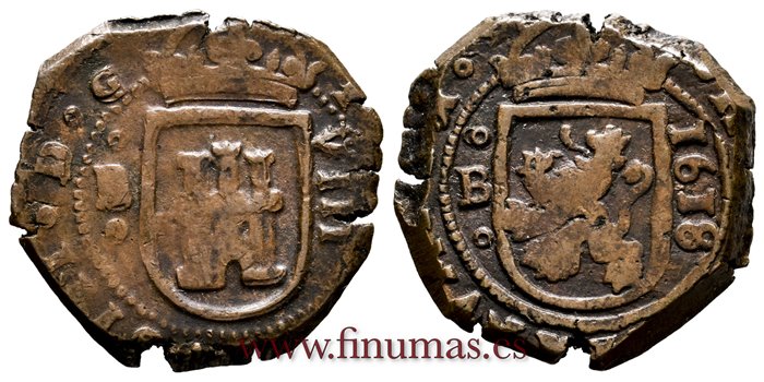 Cy04160.-FELIPE III - 8 Maravedi  1618 Burgos.-BC+