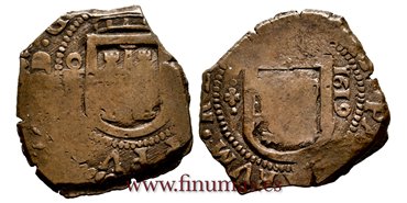Cy04175-2.-FELIPE III - 8 Maravedi  1619 Toledo.-BC
