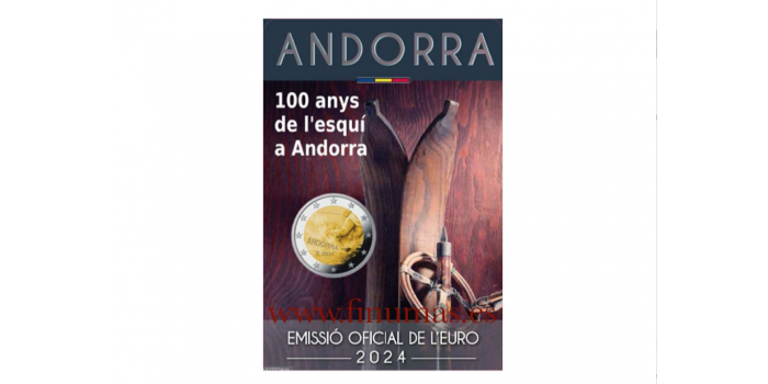 2 EUROS CONMEMORATIVOS ANDORRA 2024 "ESQUI"