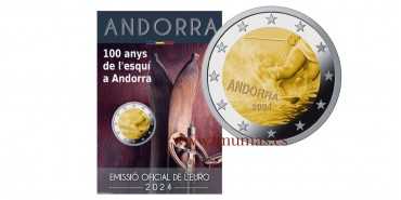 2 EUROS CONMEMORATIVOS ANDORRA 2024 "ESQUI"