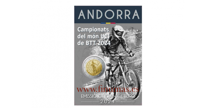 2 EUROS CONMEMORATIVOS ANDORRA 2024 "BICI DESCENSO"